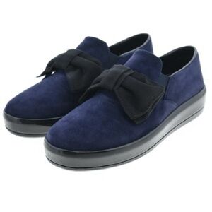 Prada Purple Suede Bow Top Slip On Sneakers Size 37